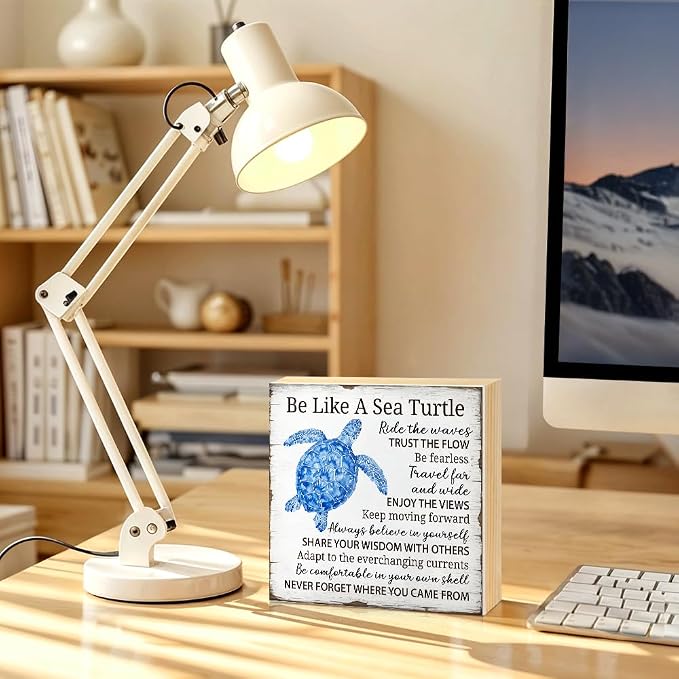 Be Like A Sea Turtle Wood Block Plaque Box Sign - Image 5