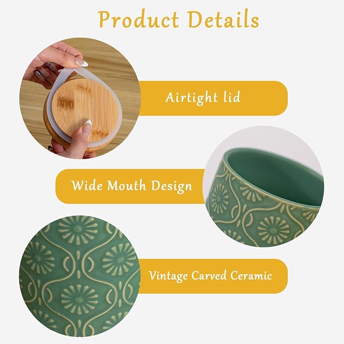 TEATALK Ceramic Canister with Airtight Lid, Tea Storage, 23 Fl Oz - Image 3