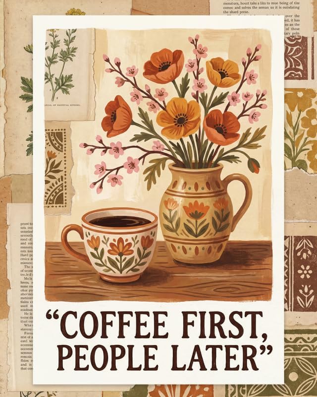 Lawrence Williams Designs Coffee First People Later Poster by LawrenceWilliamsDesigns