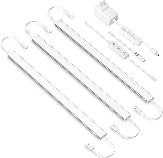 Under Cabinet Lighting Plug In. 3 PCS 12 Inches Likable Ultra Thin Bright Light by Unknown
