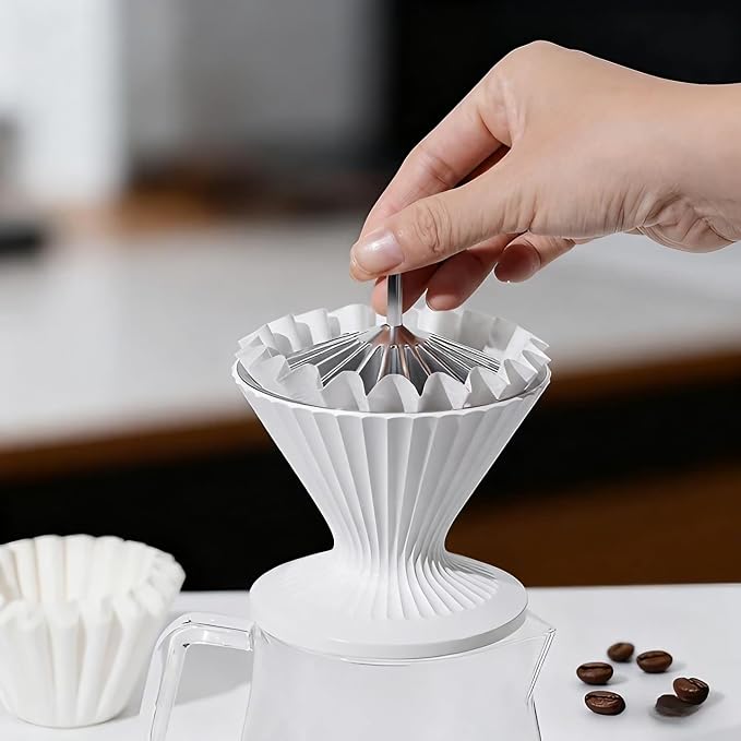 Filter Paper Presser All Metal Coffee Filter Shape Retainer Pre-pour Tool - Image 4