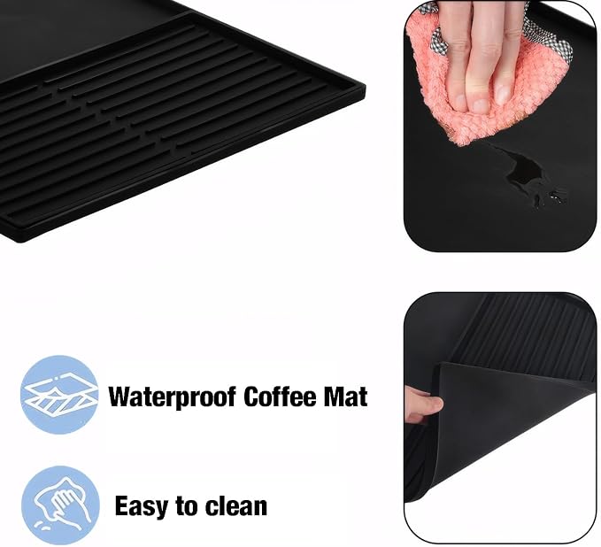 Coffee Bar Mat for Countertop, Emptycolor Heat Resistant Non-Slip Silicone - Image 4