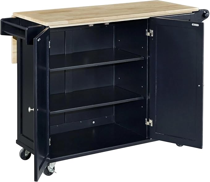 Homestyles Dolly Madison Black Mobile Kitchen Island Cart - Image 17