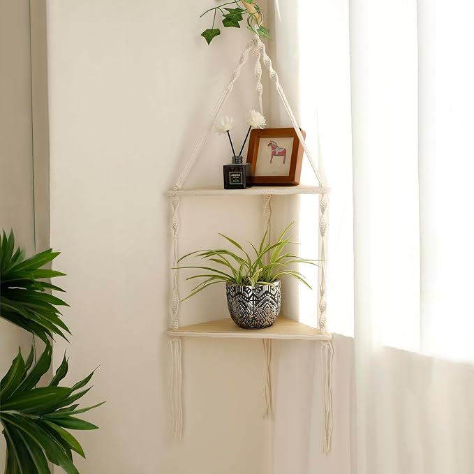 Artilady Macrame Corner Shelf Wall Hanging by Artilady