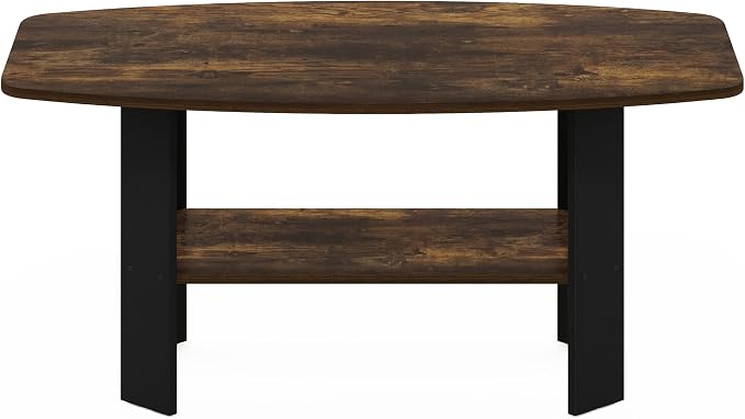 Furinno Simple Coffee Table, 2-Tier Small Coffee Table wih Open Shelf, Side - Image 6