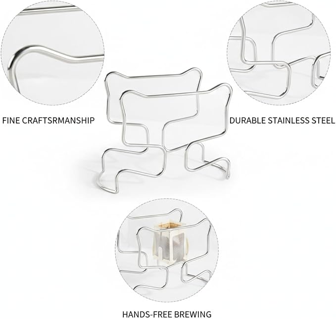 Stainless Steel Drip Coffee Bag Holder Stand, Reusable Filter Support - Image 6