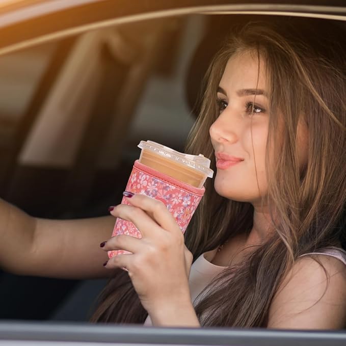 Reusable Insulated Neoprene Iced Coffee Cup Sleeve, Durable Drink Sleeve - Image 4