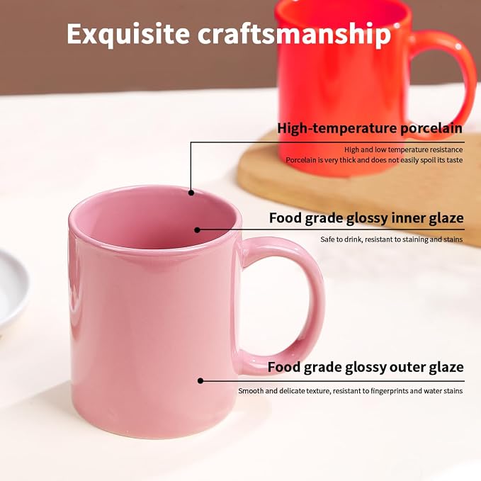Evanda Coffee Mugs Set of 6 Pieces 12oz, Ceramic Cups - Image 4
