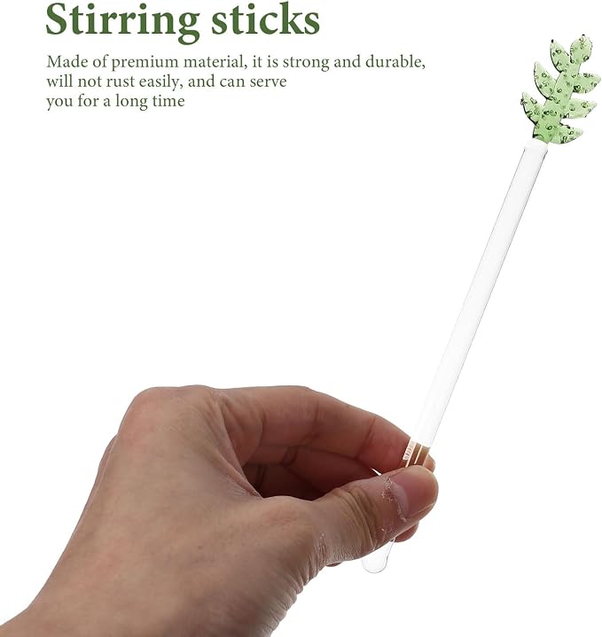COHEALI Glass Cocktail Stirring Stick Long Handle Reusable Drink Stirrer Bar - Image 6