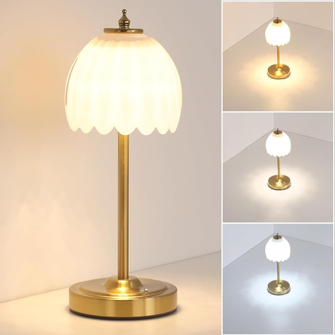 Shenmoyl Tulip Table Lamp with 5000mAh Battery & Touch Control, Cordless Table by Shenmoyl