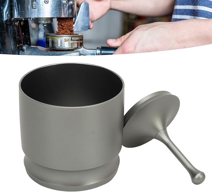 Coffee Dosing Ring 58mm Aluminum Alloy Grey Powder Container Anti Dust Press - Image 8