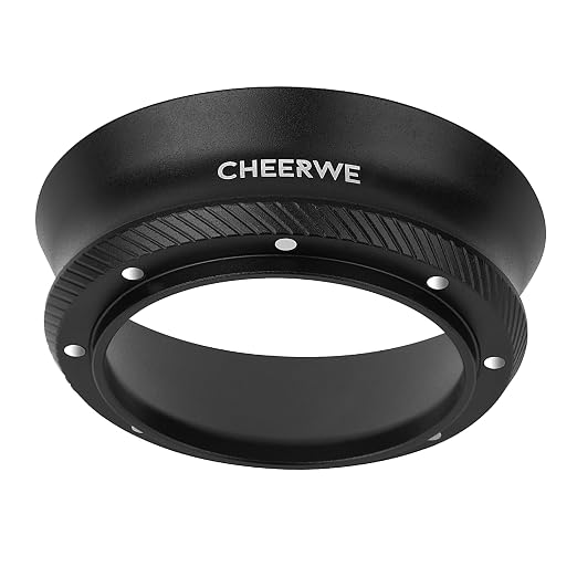 54mm Magnetic Espresso Dosing Funnel, Aluminum Coffee Ring by CHEERWE