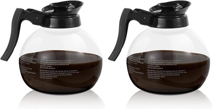 SYBO Coffee Pot Decanter, 12-Cup Glass Coffee Decanter Black by Sybo