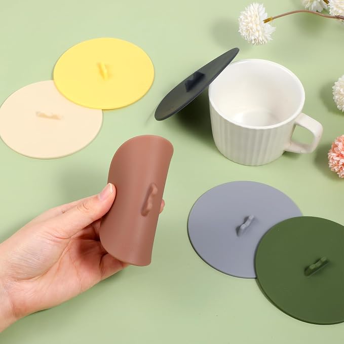 6PCS Silicone Cup Lids, 3.94 Inch Diameter Multicolor Cup Cover - Image 4