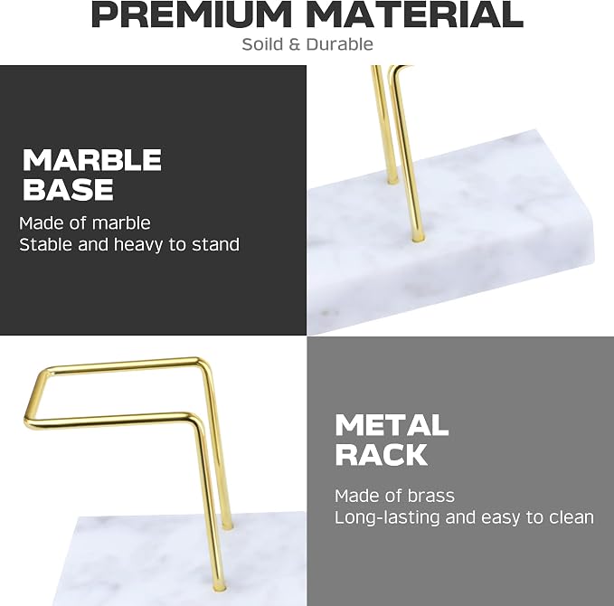 Coffee Filter Holder Storage, Marble & Brass Rack Coffee Filter Container - Image 3