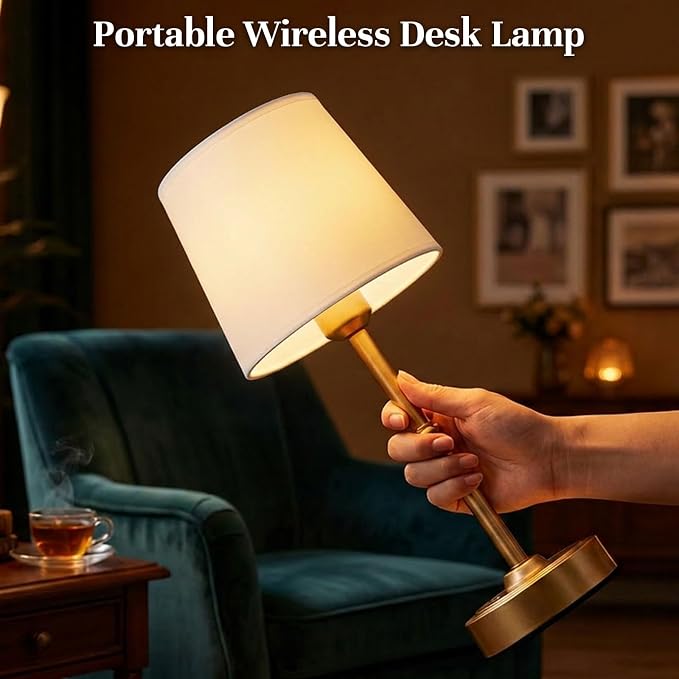 FenFud Cordless Table Lamp, 6000mAh Rechargeable Dimmable, stepless touch - Image 5