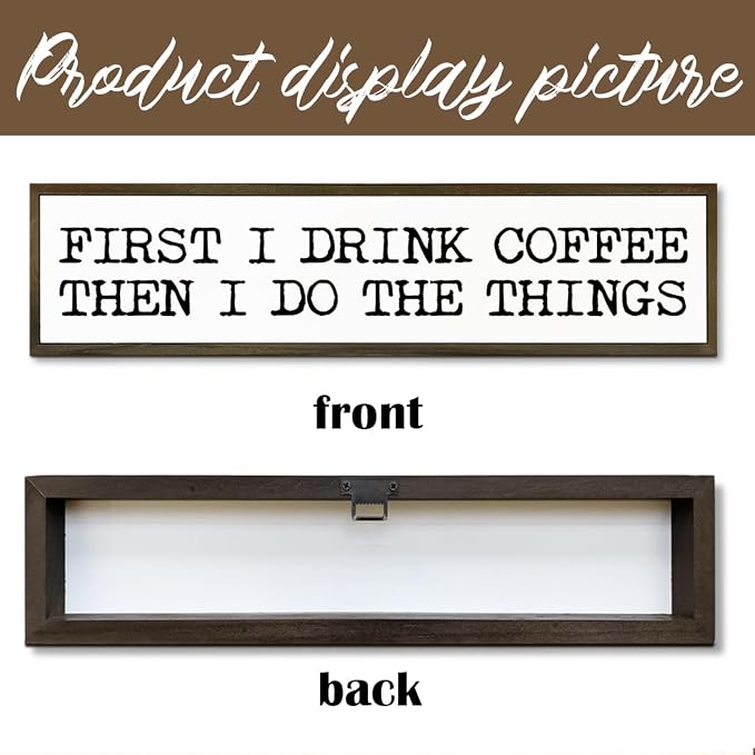 Funny Coffee Signs, Wall Art for Home Office Kitchen Decor, Rustic Coffees - Image 3