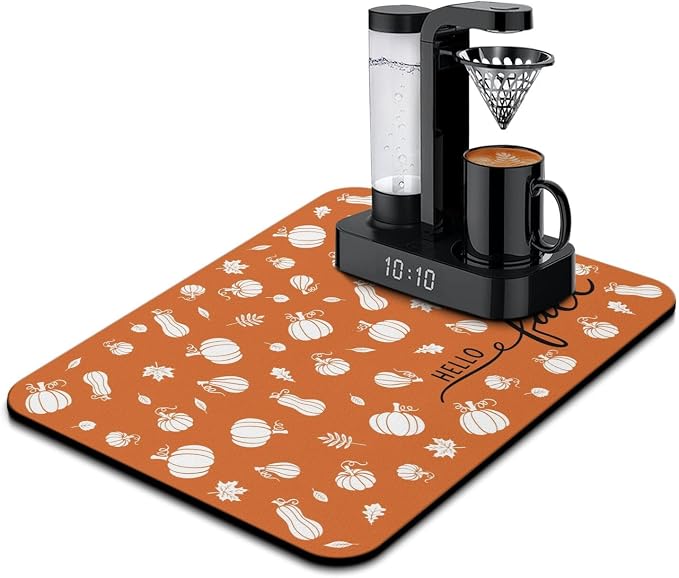 Fun Coffee Mat 24inx18in, Coffee Bar Mat by Kuyig+Home