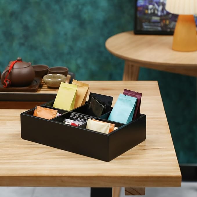 Maitys 4 Pcs Wooden Divided Storage Organizer Wood Container - Image 4