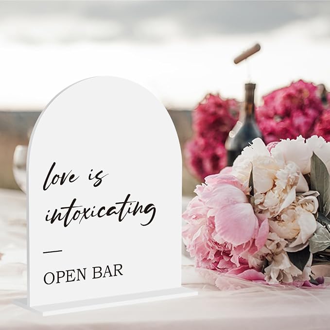 Open Bar Sign, Wedding Engagement Bridal Shower Open Bar Decor - Image 4