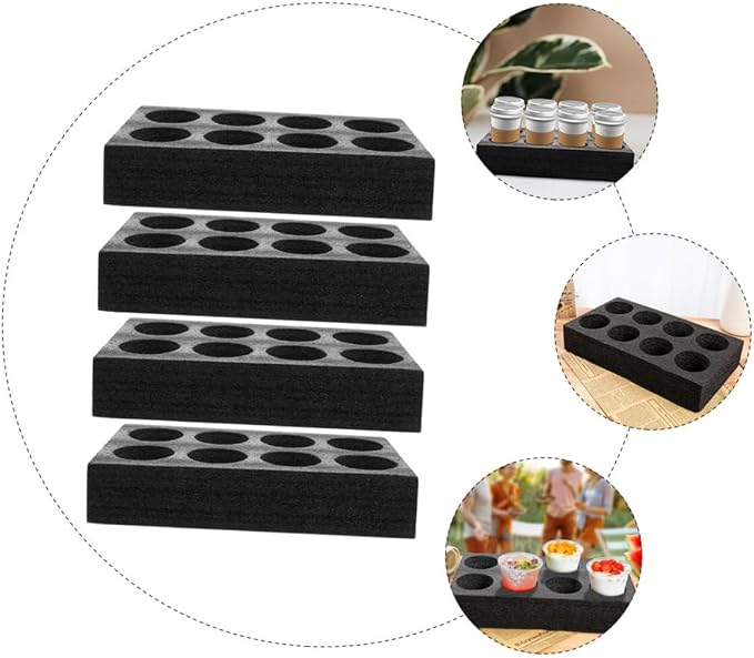 8-Hole Takeout Coffee Cup Tray 4Pcs Beverage Carrier Cup Carry Holder - Image 3