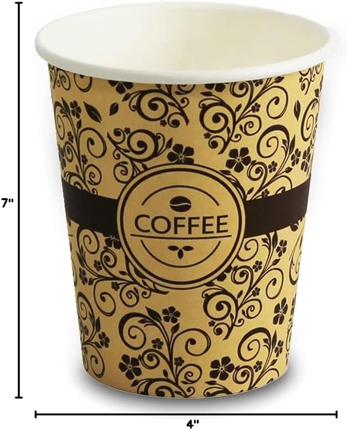 PAMI Disposable Coffee Cups, Single-Use Paper Cups, To-Go Hot Beverage Cups - Image 7