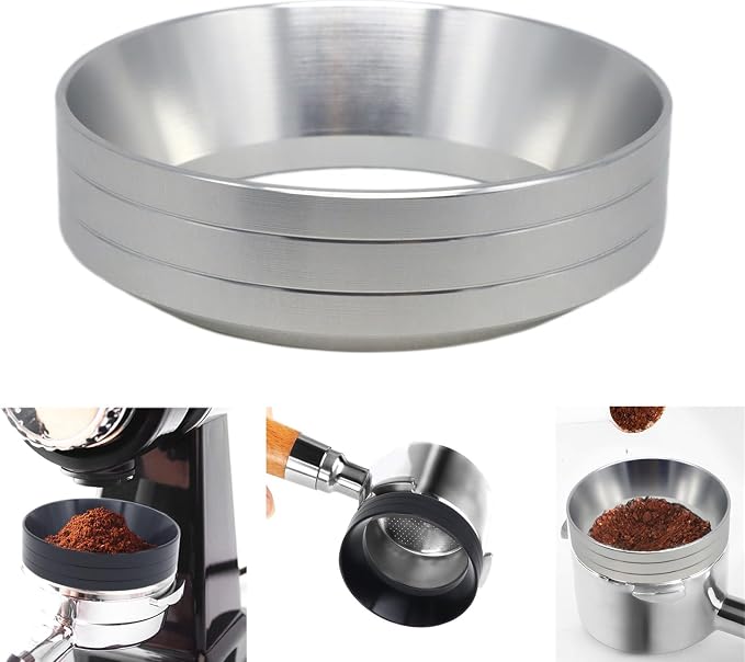 51mm Magnetic Espresso Dosing Funnel Lightweight Aluminum Coffee Dosing Ring by Evaty