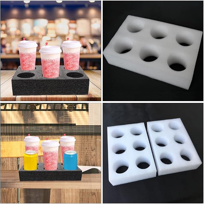 Vaguelly 2pcs Portable Cotton Cup Holder Tray - Image 3