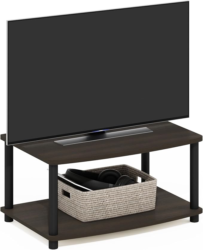 Furinno TURN-N-TUBE TV Riser Stand, 2-Tier Small Elevated No Tools TV Stand by Furinno-FitsYourSpaceFitsYourBudget