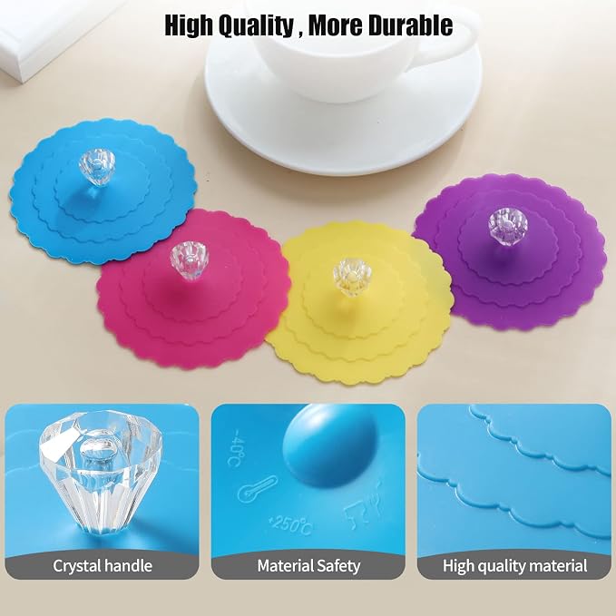 Silicone Cup Covers ， Multicolored Silicone Lids - Image 6