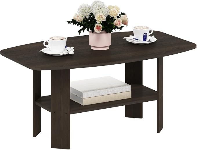 Furinno Simple Design Coffee Table, Dark Brown - Image 5
