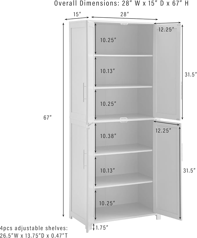 Crosley Furniture Savannah Tall Pantry Storage Cabinet - Image 3