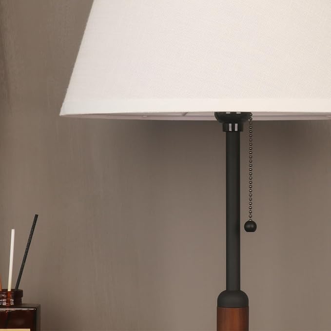 21" Modern Bedside Lamp Mid Century Table Lamp, Pull Chain Nightstand Lamp - Image 9