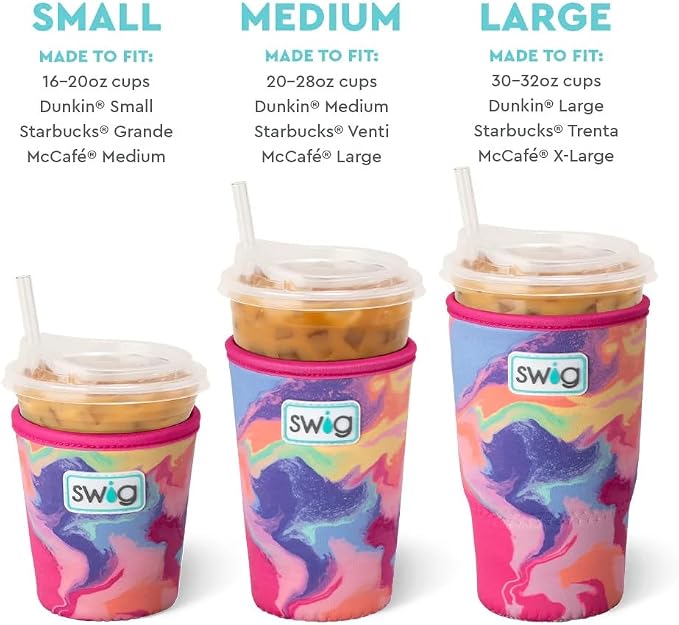 Swig Life Medium Iced Cup Coolie, Standard 22oz Iced Coffee Cup Insulator Sleeve - Image 5