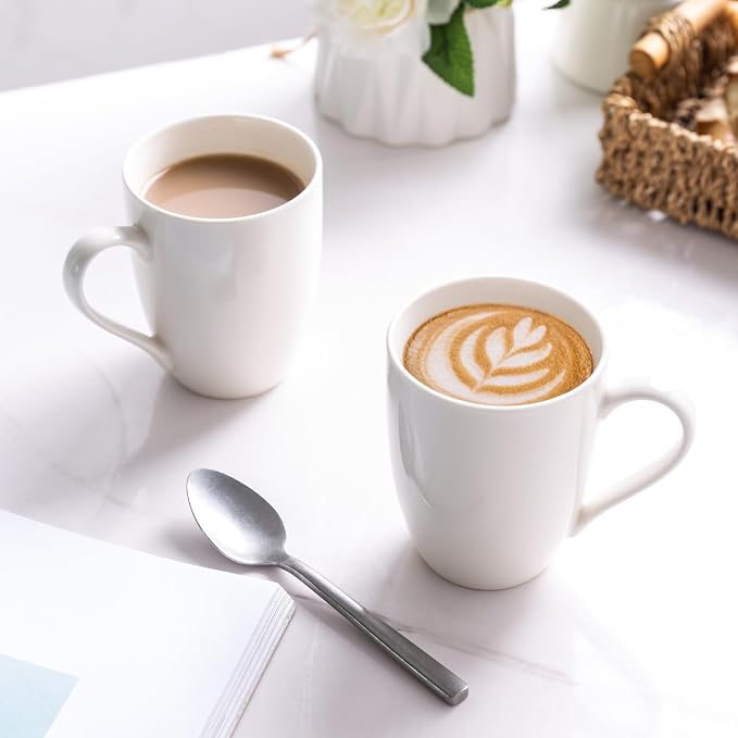 GBhome 12 oz Coffee Mugs Set of 6, Off White Mugs - Image 7