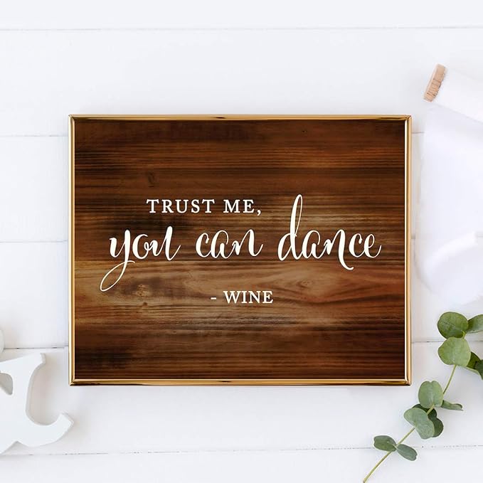 Andaz Press Wedding Party Signs, Rustic Wood Print, 8.5x11-inch, Trust Me - Image 2
