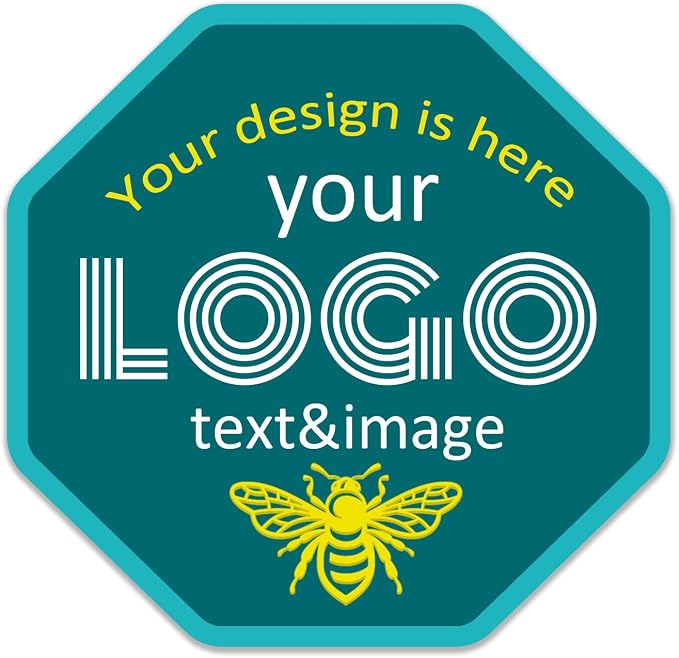 Octagon Custom Labels Stickers Personalized Business Logo Label, Self-Adhesive by Jamipasp