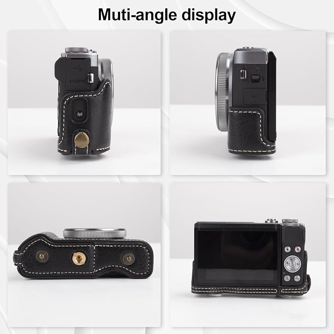 Rieibi G7 X G7X II G7X III Case, Vintage Leather Camera Case - Image 3