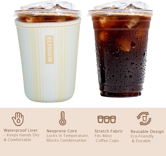 Reusable Insulated Sleeve for Iced Coffee Cup, Beverage Holder for Iced Coffee - Image 6