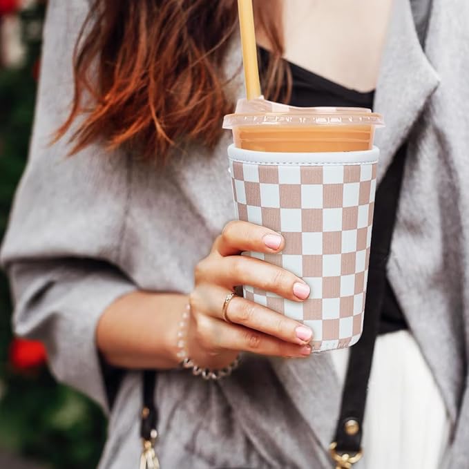 Reusable Insulated Neoprene Iced Coffee Cup Sleeve, Durable Drink Sleeve - Image 2