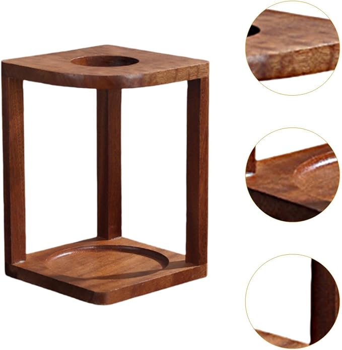 Wooden Coffee Filter Cup Stand Dripper Rack Stable Pour Over Coffee Brewer - Image 4