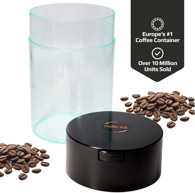 COFFEEVAC 1 LB Airtight Coffee Bean Storage Container, Patented Vacuum Seal - Image 2