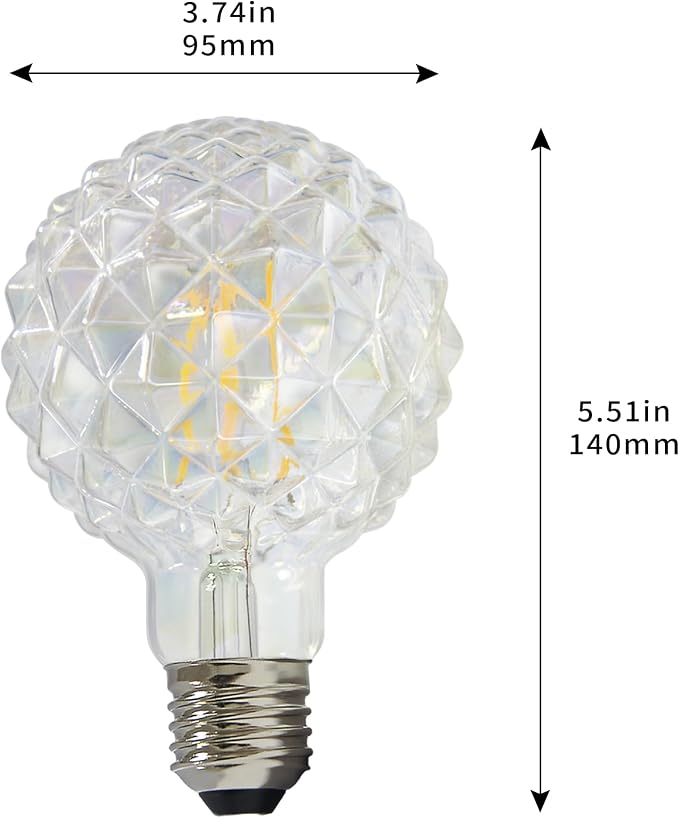 Vintage LED Edison Bulb G30 G95 6W Equivalent 60watt, Dimmable CRI 90+ LED - Image 5
