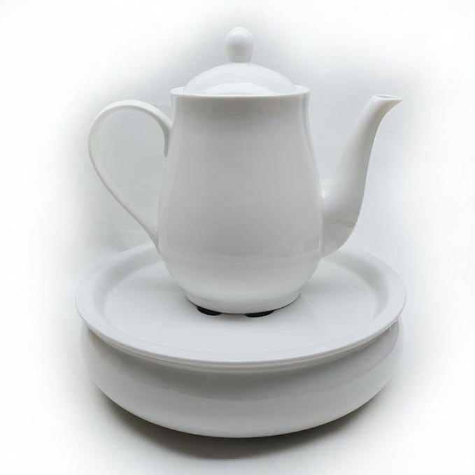 White Porcelain Teapot, Big Tea Pot Coffee Tea Water Pot Vintage Ceramic - Image 7