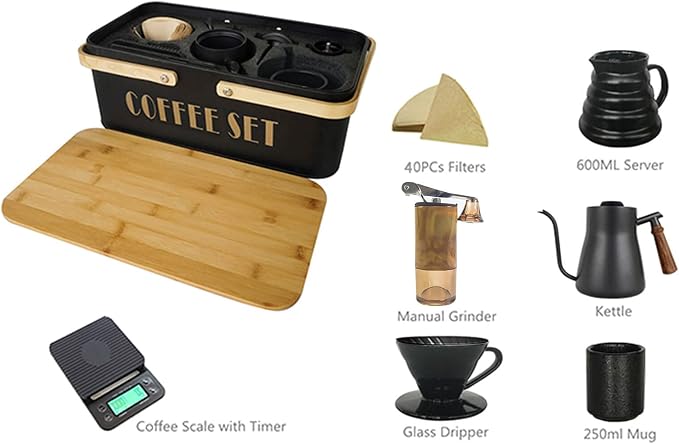 SOTECH Pour Over Coffee Maker Set Coffee Kettle Scale Ceramic Server Ceramic - Image 6
