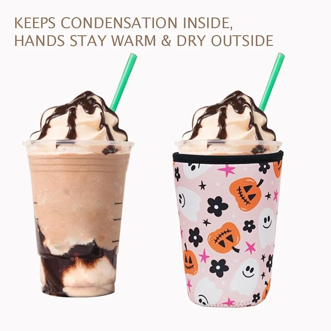Reusable Insulated Neoprene Iced Coffee Cup Sleeve, Durable Drink Sleeve - Image 6