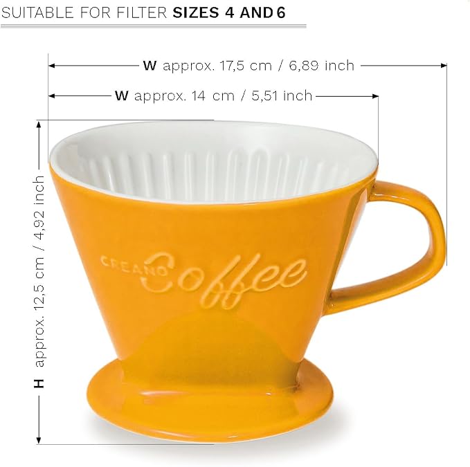 Creano XXL Porcelain Coffee Dripper Saffron - Image 3