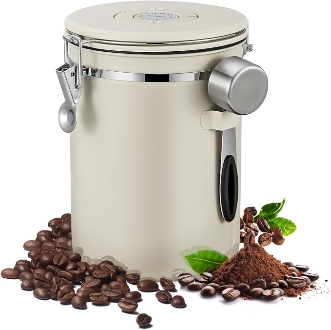 Airtight Coffee Container with Date Tracker & Spoon by Unknown