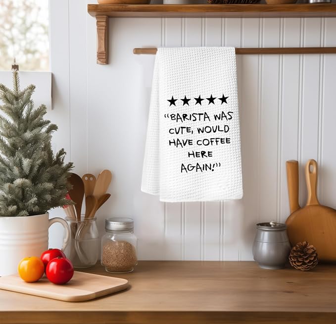 Coffee Bar Decor, Funny Coffee Kitchen Hand Towels, Dish Towels, 16x24 Inches - Image 2