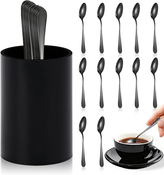 12 PCS Black Coffee Spoons by Unknown